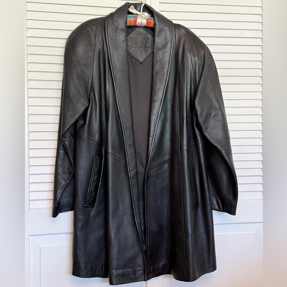 Preston & York Ladies Black  Leather Coat